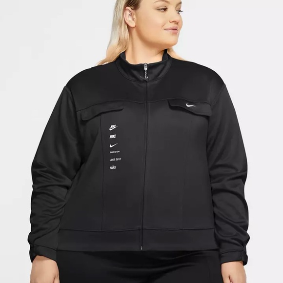 NIKE Sportswear Swoosh Polyknit Jacket Plus Size 2X EUC Women’s - Picture 4 of 15